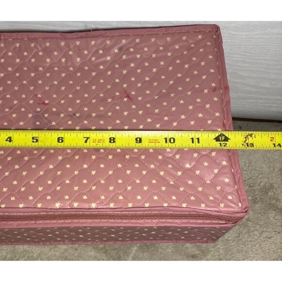 Vintage Quilted China Storage Box Rectangle With Zippered Lid & Inserts - Picture 8 of 10